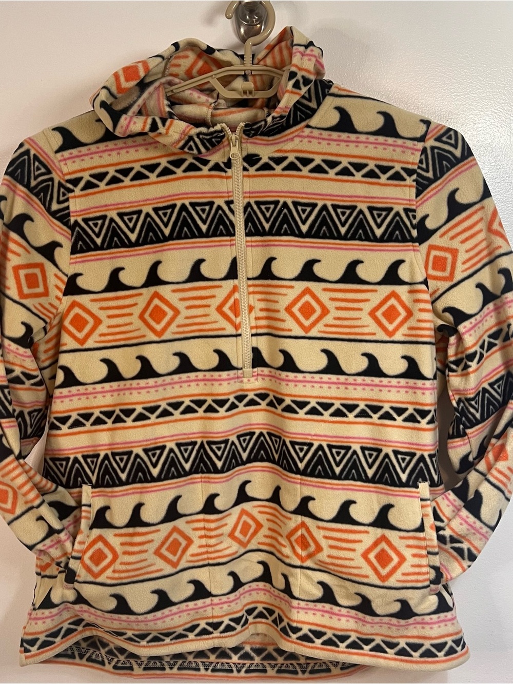 O’Neill Printed Fleece Quarter Zip Hoodie Pullover – XXL – Surf Tribal Print